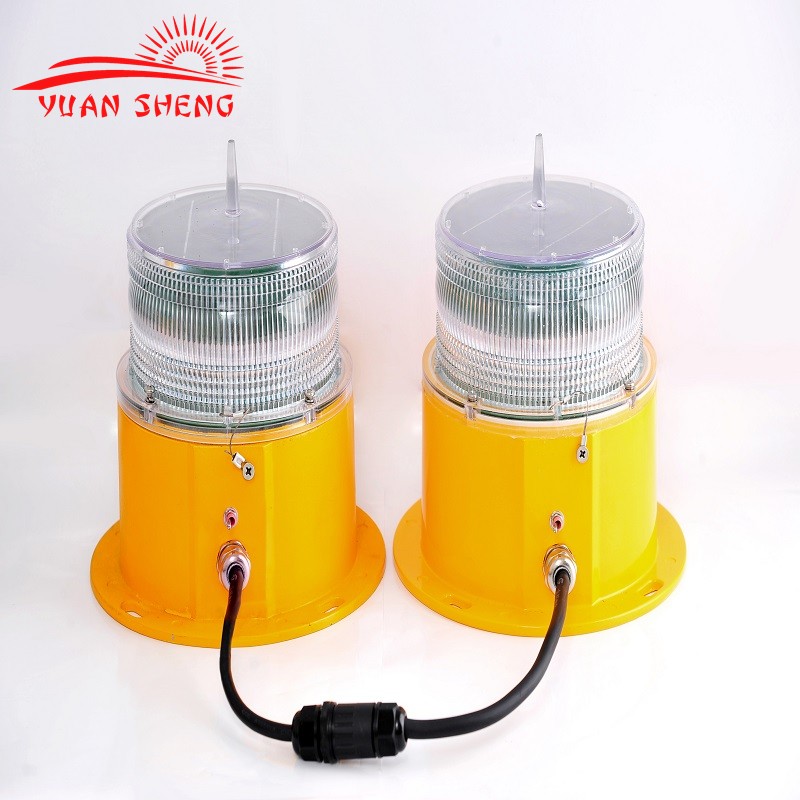 Double  Solar powered aviation obstruction light/twin solar aircraft warning light