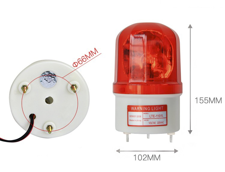 LTE-1101J safety rotating warning beacon light with alarm buzzer