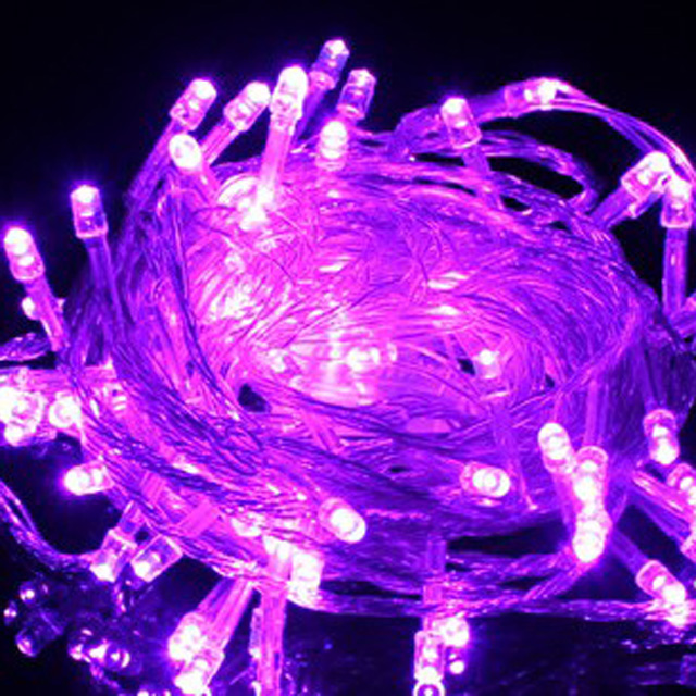 10m 100 LED PURPLE Fairy String Lights Lamp for Xmas Tree Decoration Halloween and Home Garden