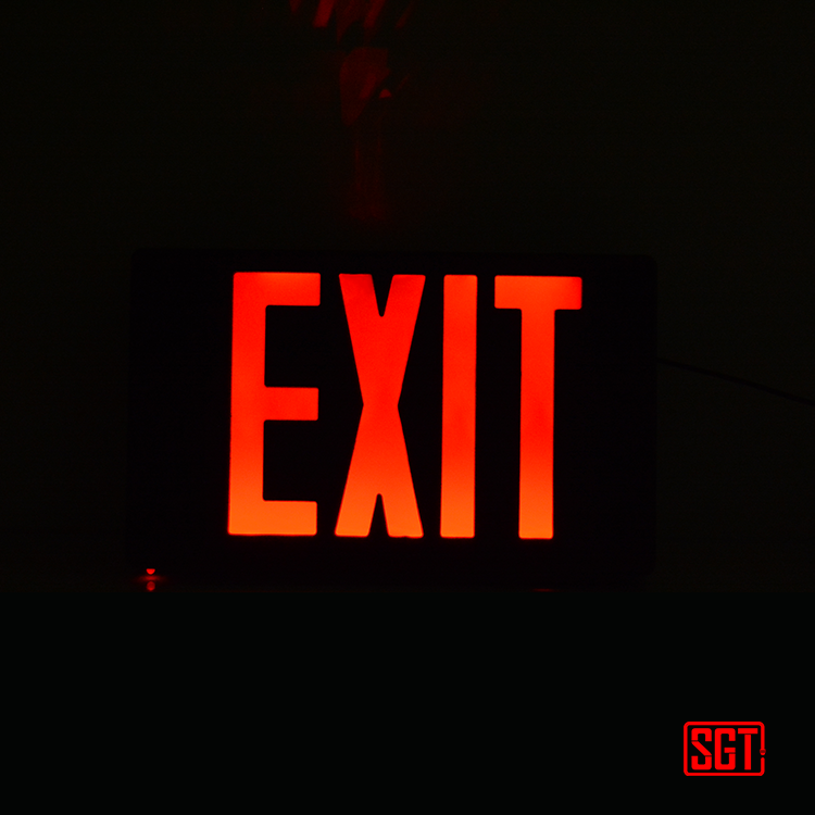 Hanging type fluorescent red exit sign ceiling mounted led emergency lights