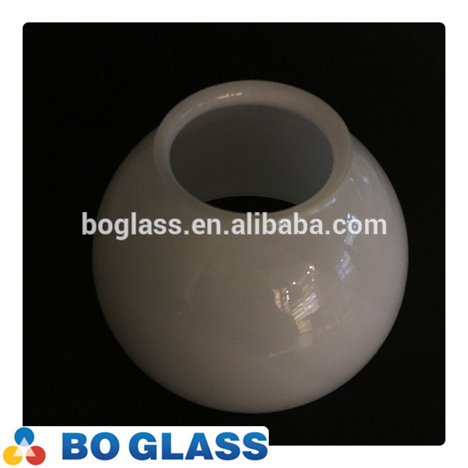 Hand blown white opal glass lamp shade from glass manufacture