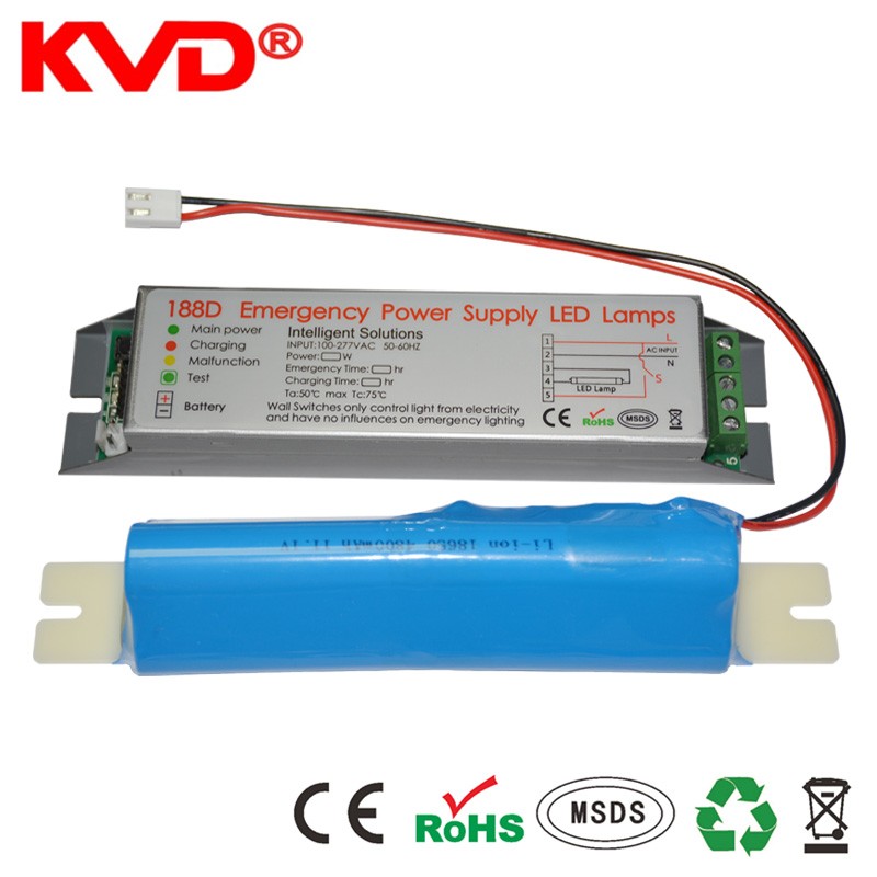 KVD 188D LED emergency conversion kit for 18w battery backup t8 led emergency tube lights LED bulb