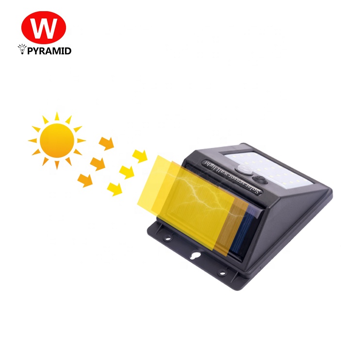 Factory directly 1 year warranty 600lm 0.65W wall solar light