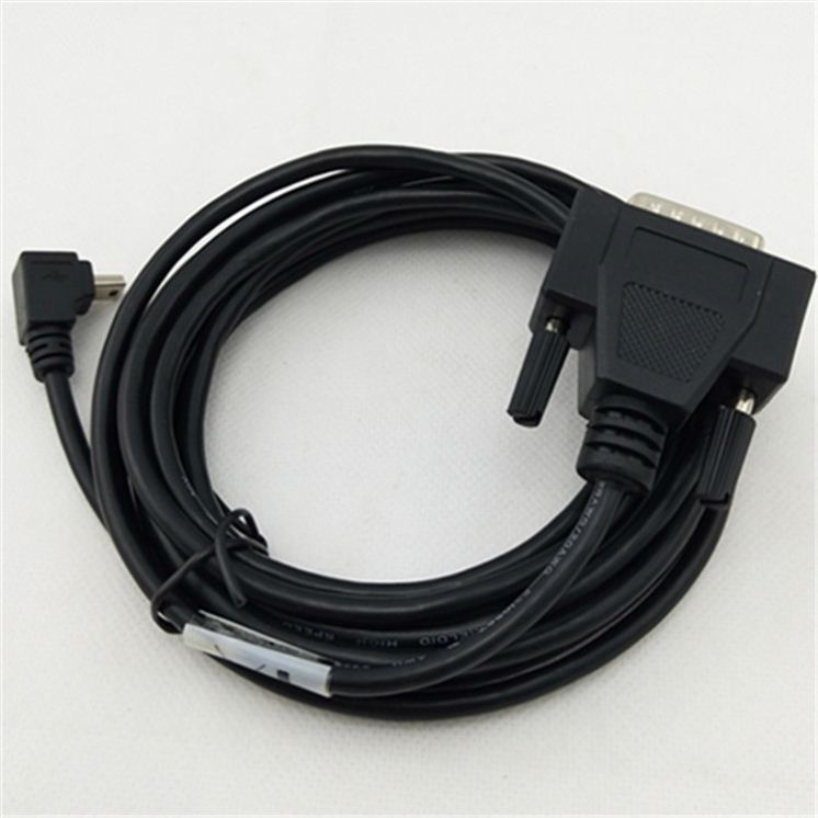 Black Male to Male DB15 to 90 Degree MINI USB 5P Data Serial Cable