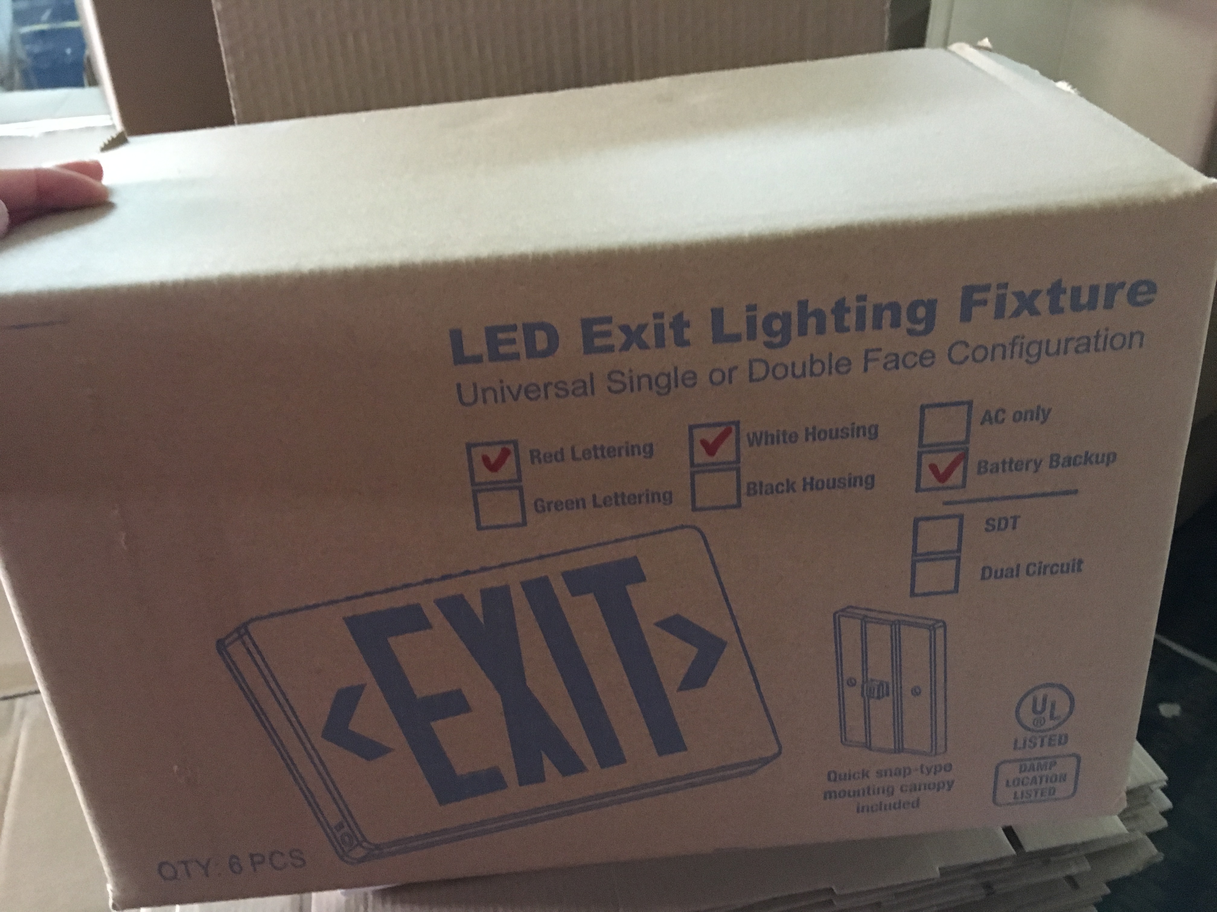 UL listed fire alarm emergency light led exit sign US type