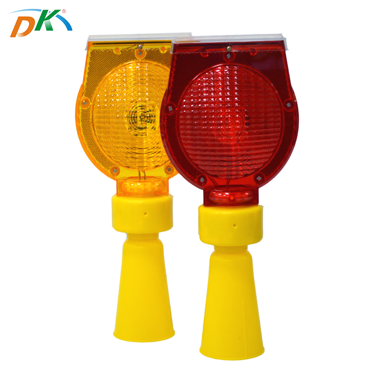 DK LED High Brightness Flashing Cone Barricade Warning Solar Light