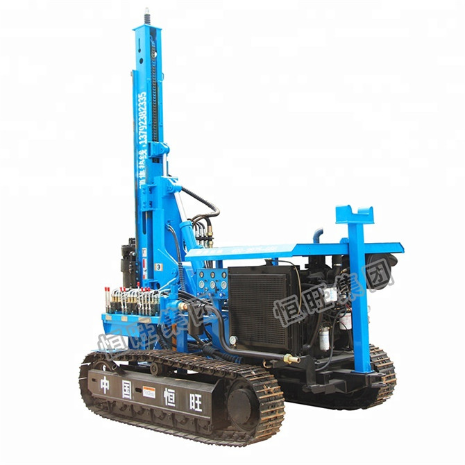 Crawler photovoltaic solar drop hammer pile driver & screw drilling  machine