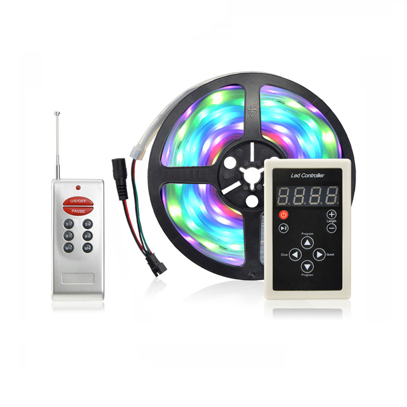 IP20 Non-Waterproof 5M 12V 6803 IC LED Strip 133 Program RF Remote Controller