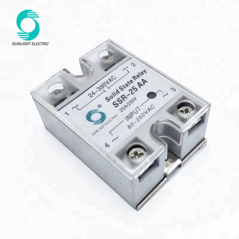 SSR-25AA 25A zero crossing 90-250VAC control 24-380VAC single phase ssr solid state relay