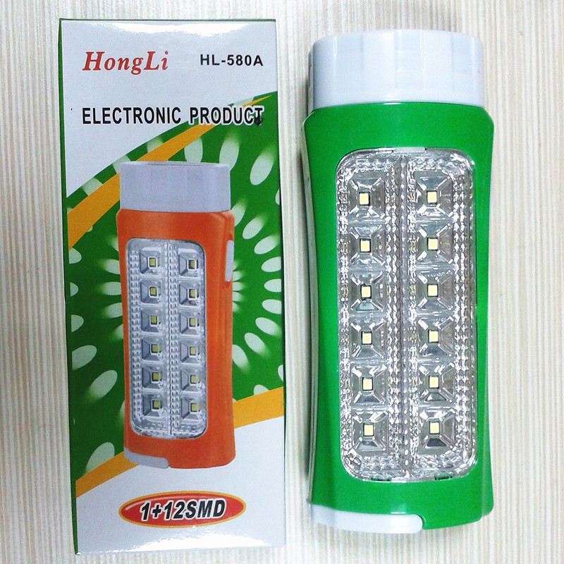 HL-580A 1+12SMD led brightness battery emergency light torch