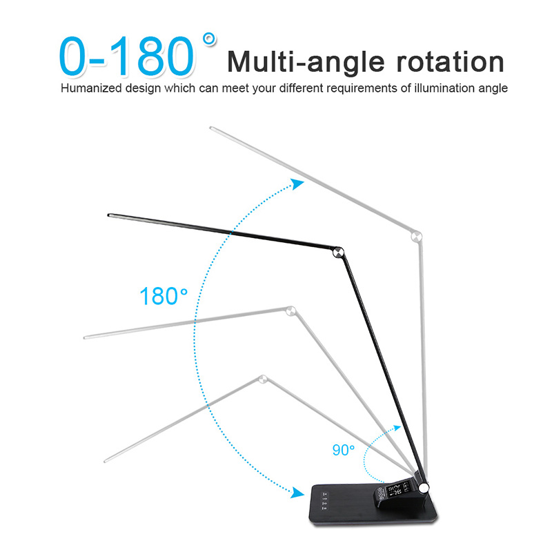 Amazon 2019 portable table lamp ce rohs high brightness rechargeable usb working led light lamp with display