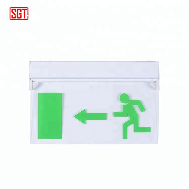 IP20 rating green running man exit sign double sided led exit sign