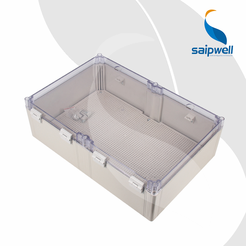 SAIPWELL Y IP66 SP-PTM605019 600*500*195 PC Material Transparent Cover With Lock Middle Door Electrical Distribution Box