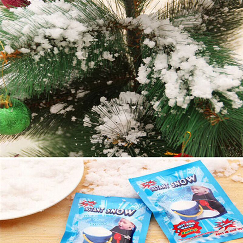 Good Quality 1 Pack Artificial Snow Instant Snow Powder Fluffy Snowflake Super Absorbent Frozen Party Magic Prop Christmas Party