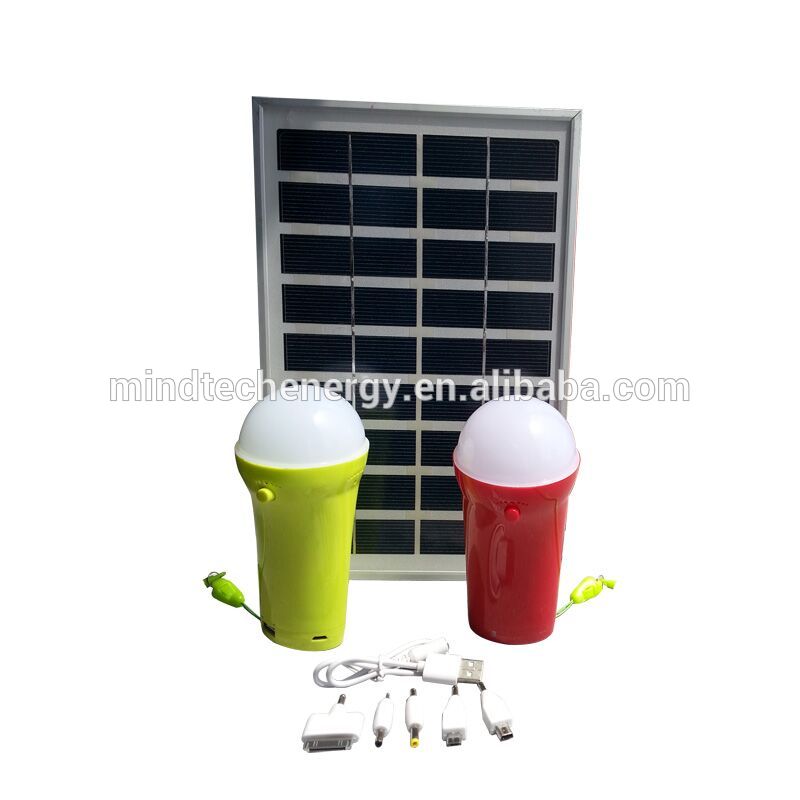 Solar panel portable rechargeable led emergency light with USB port