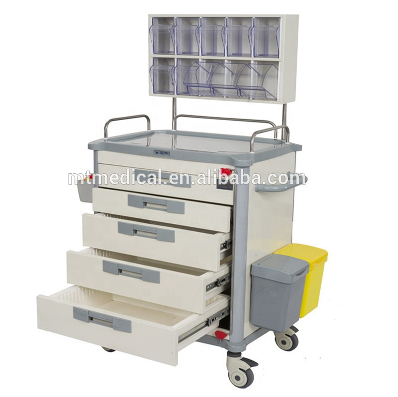 chinese manufacturer hospital equipment plastic medical trolley