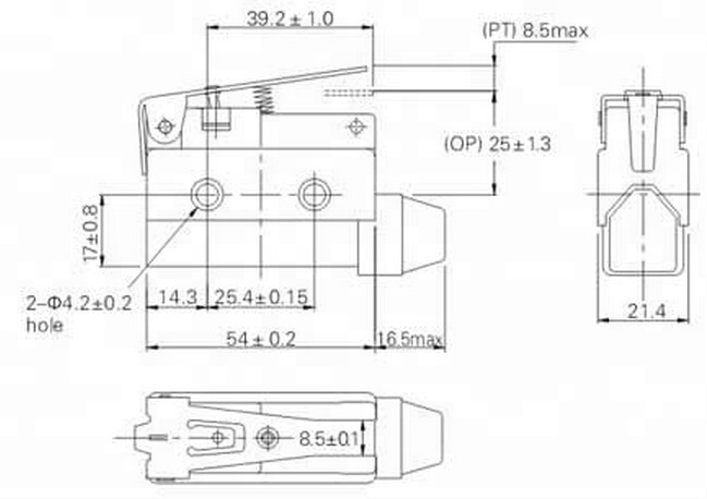 LZ-7140 hinge short lever type Plastic Latching IP40 waterproof electrical limit switch