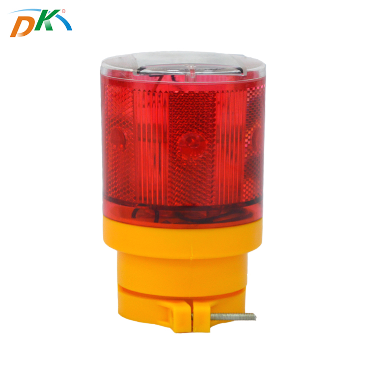 DK led hight quality solar led flashing beacon warning light for road safety