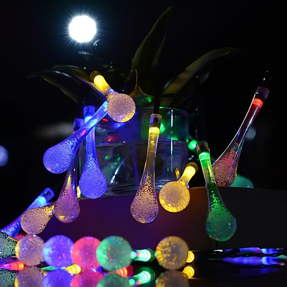 30 LED solar light strings water drop flashing lights string waterproof landscape decoration Christmas lights string