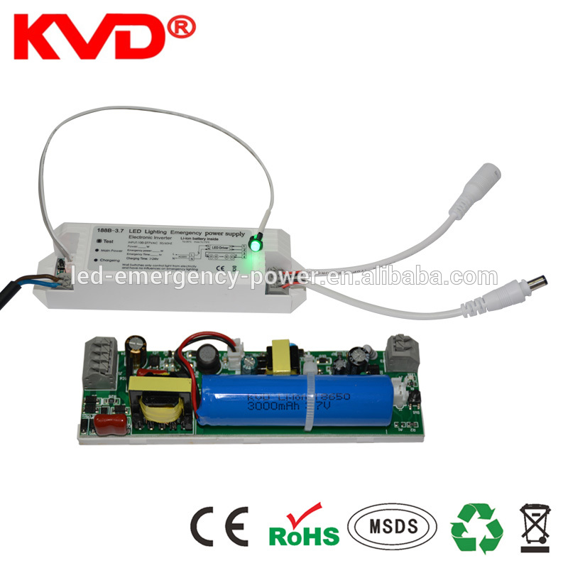 KVD emergency lights backup battery with LED emergency driver 5W-45W LED emergency conversion kit