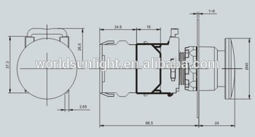 LA115-B2 series, IP65 normally open or normally closed illuminated emergency switch / push button lockout