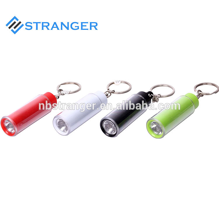 mini plastic 1 led keychain torch light for promotion gift