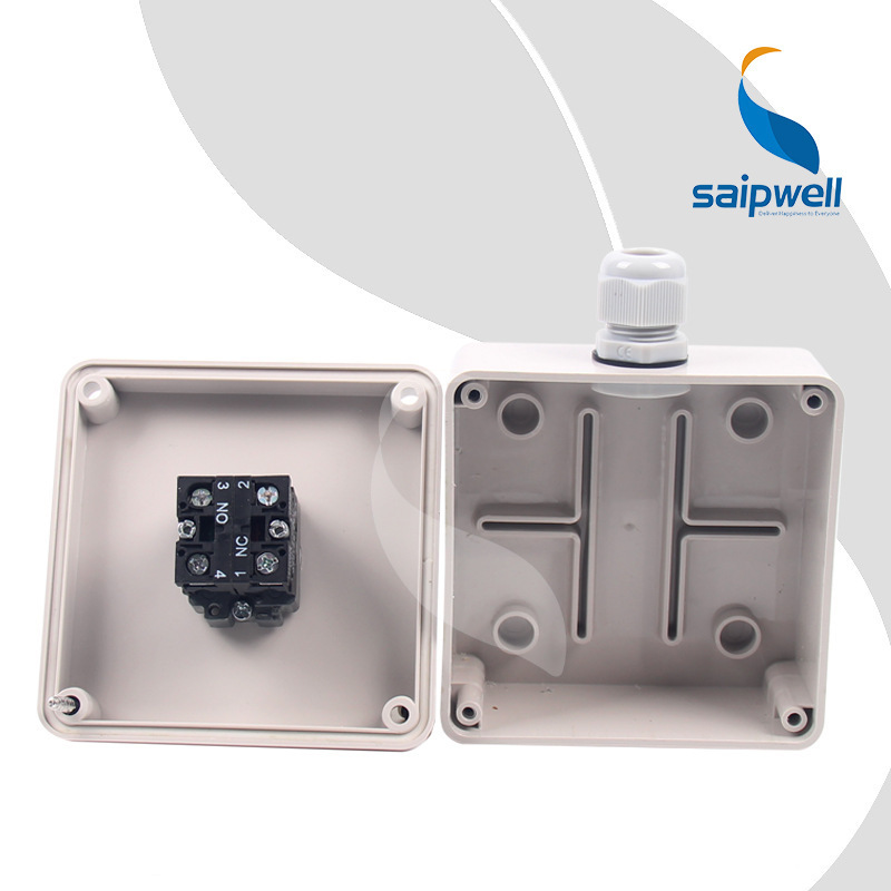 Saipwell Y 100*100*50mm AC Power Waterproof Mushroom Head Push Button Enclosure