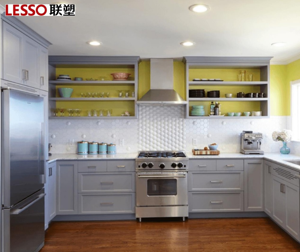 Light grey American standard solid wood kitchen cabinet