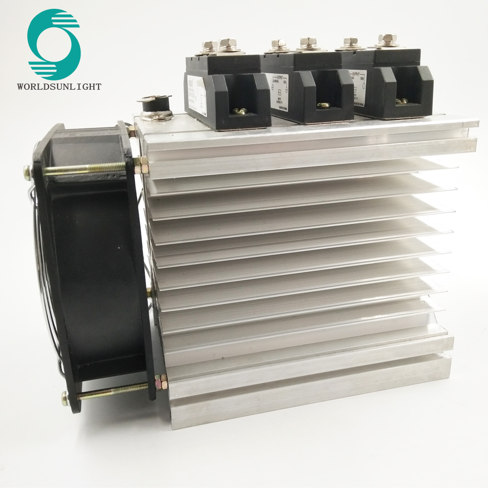 XS-Y-F Industrial or Three Phase SSR Aluminum Heat Sink heat sink with fan