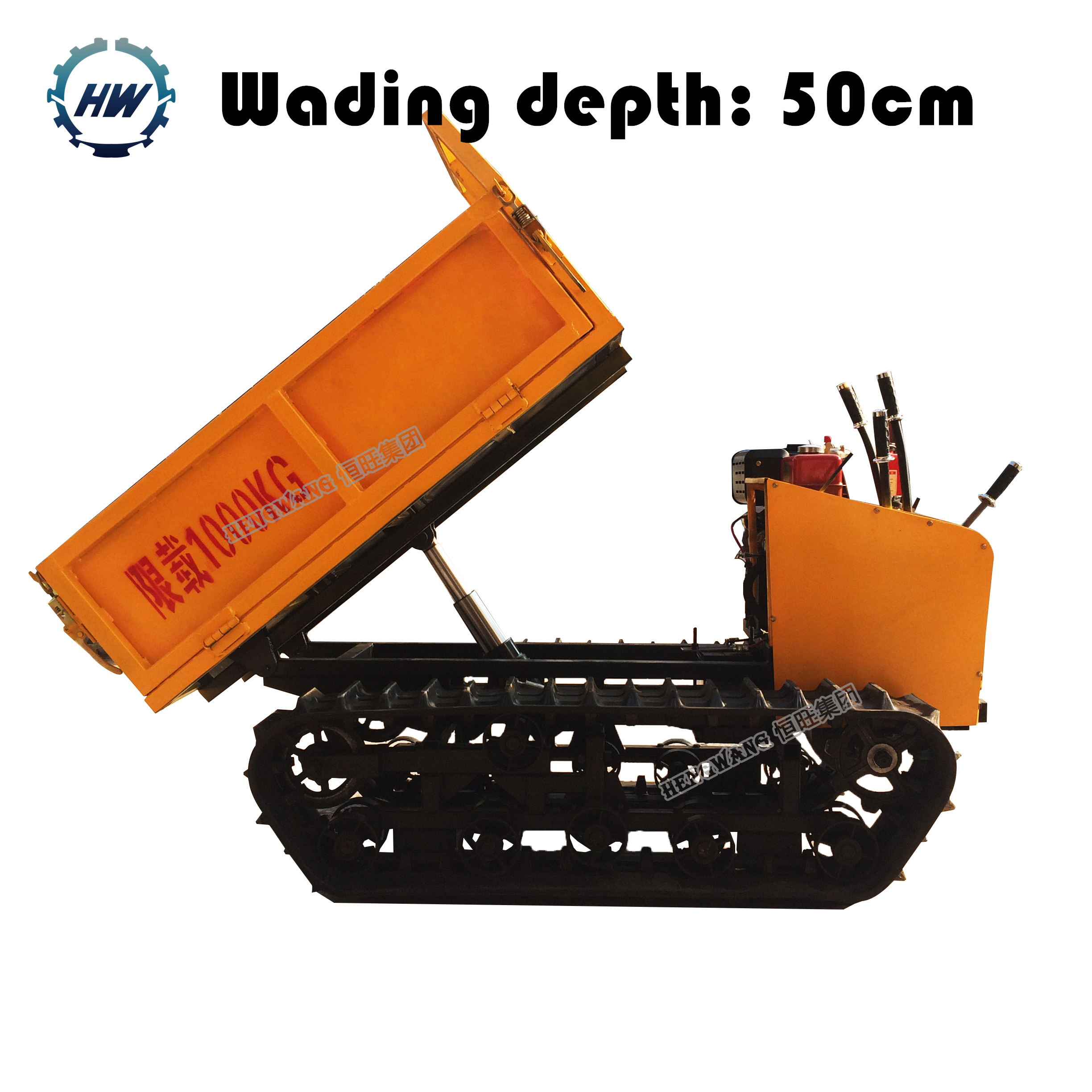 Carry Wood and Rock capacity mini crawler dump truck