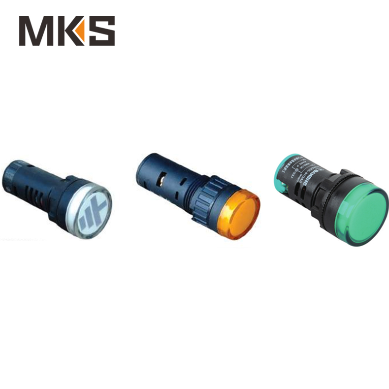 wholesale  Red/Blue/White/Green plastic indicator light, 12V 24V 220V 16mm 22mm plastic indicator lamp.