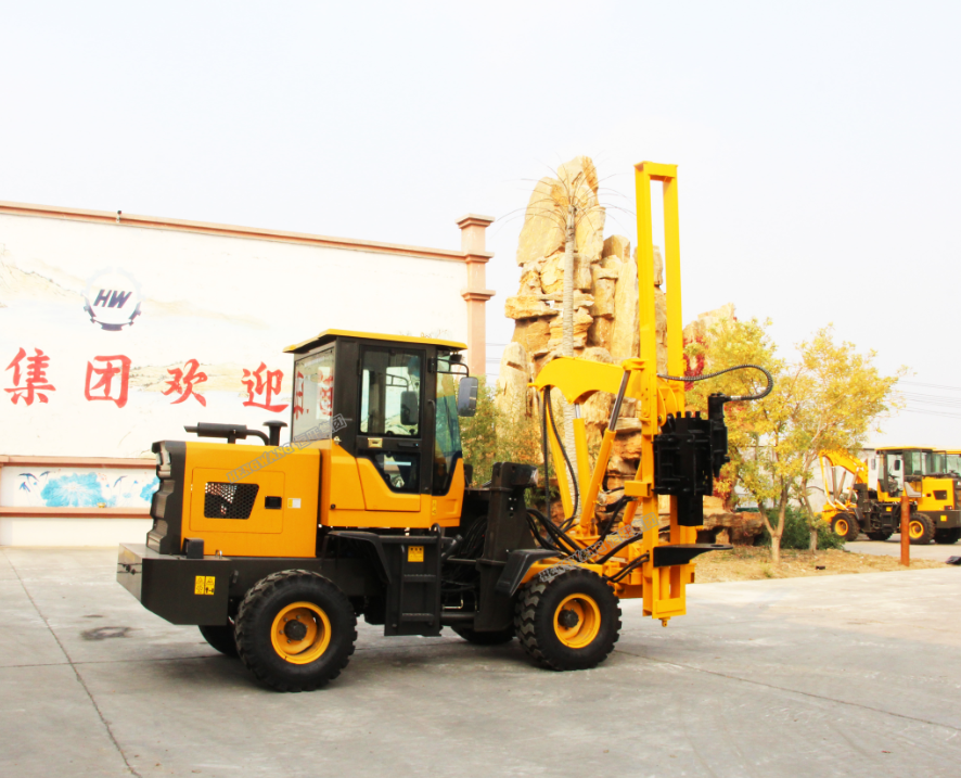 Two power head guardrail truck mounted pile driver factory price