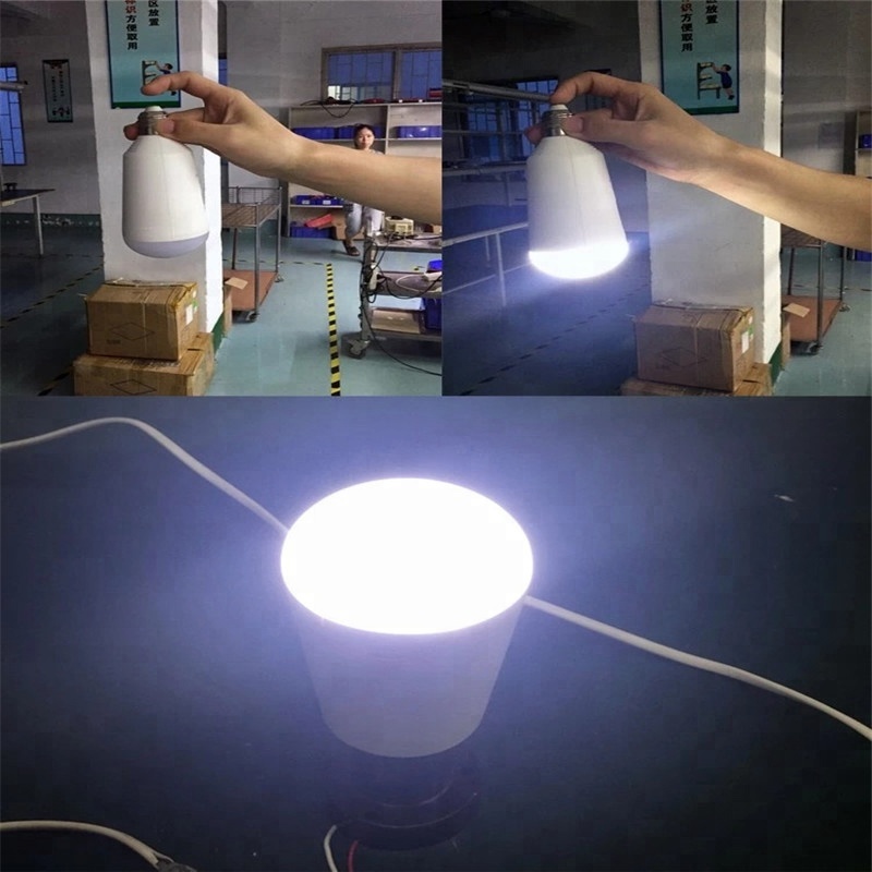 2018 hot new products 110V 220V 230V Portable rechargeable emergency LED light 7W E27 Solar bulb