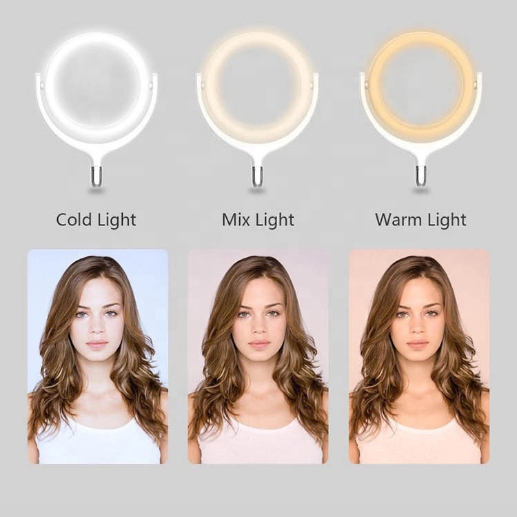 Circular Female Selfie Case Tripod With Makeup Led Ring Light