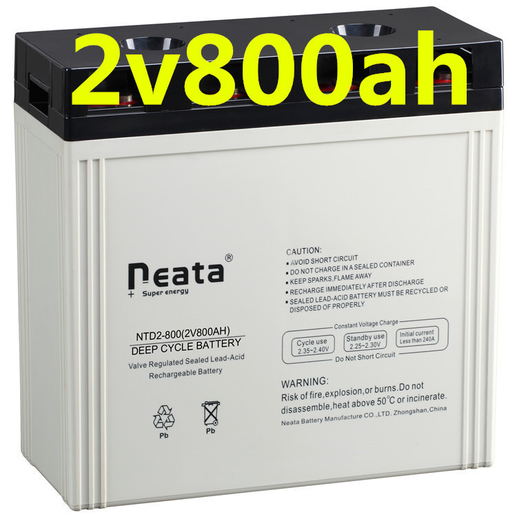 Neata China Factory Wholesale OEM Deep Cycle 2v 800ah Rechargeable Battery