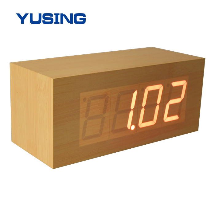 Wooden Digital With Temperature Date Function Battery LED Digital Clock