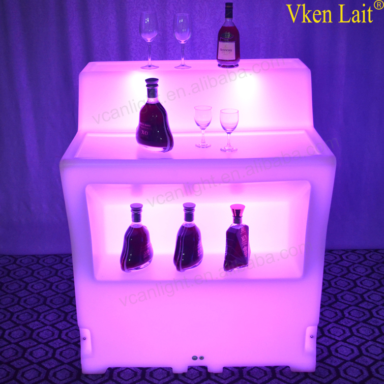 coffee illuminated light up led plastic bar counter for nightclub