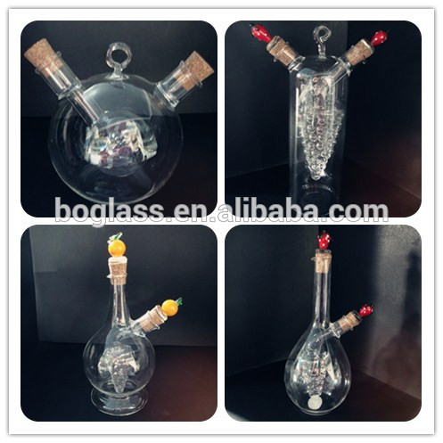 4 kinds of glass oil bottle, glass vinegar bottle, glass oil&vinegar bottle with wooden stopper