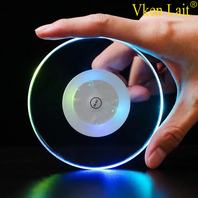 LED Glowing Coaster Wine Bottle Mat Bottle Pad Light Up Drink Cup Mat Tableware For Glow Bar Club Party