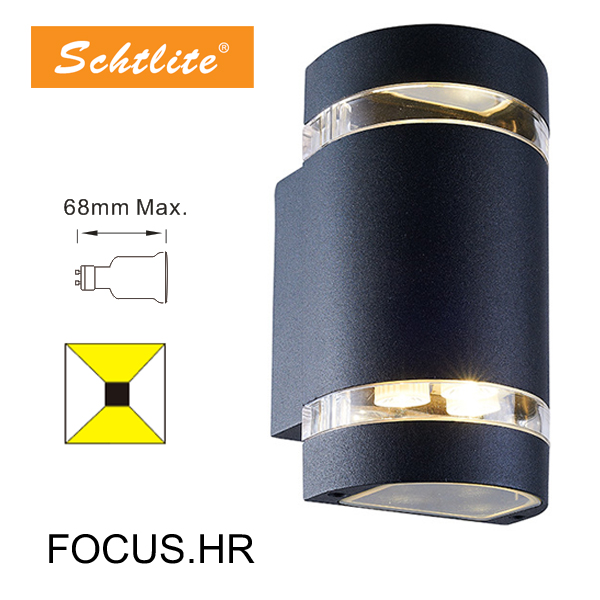 FOCUS IP44 garden GU10 surface wall light housing