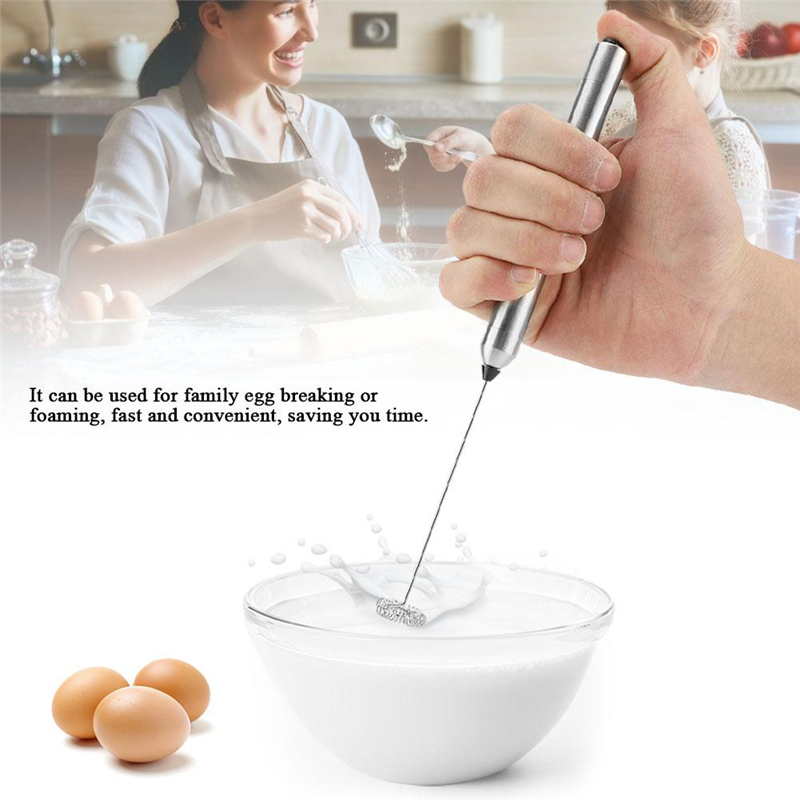 Good Design Hot Sale Silver Color Stainless Steel Household Electric Handheld Egg-beater Egg Breaker Milk Frother