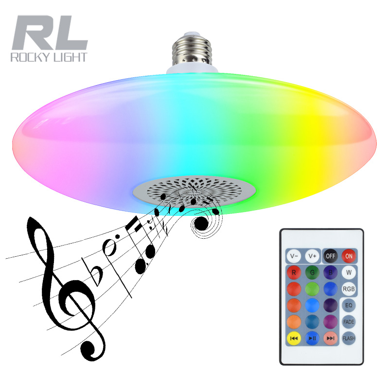 High bright 30W Bluetooth music UFO bulb E27 remote control RGB LED light bulb