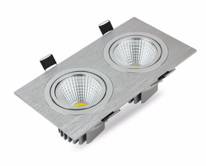 Dimmable Square White/Silver COB 18W 24W 30W 40W led downlight adjustable housing