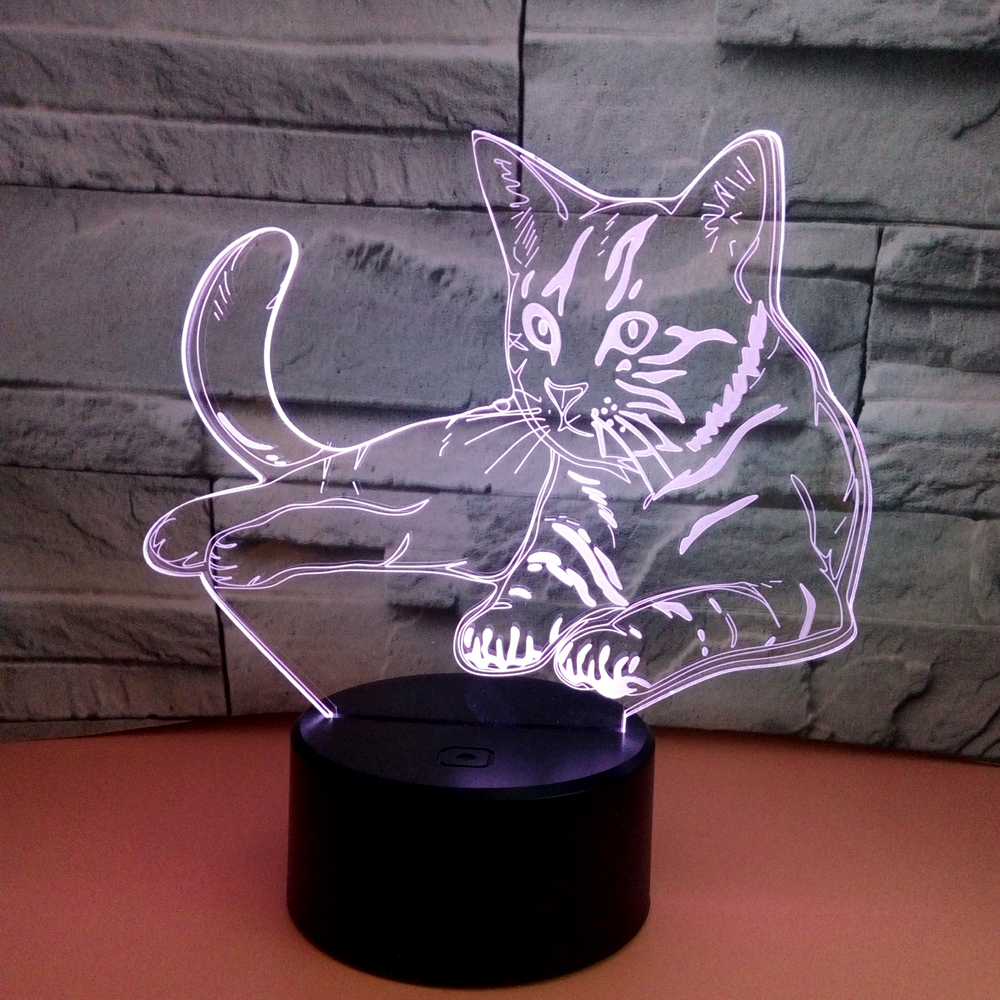 2019 3D Night Light Cartoon Illusion Light Customizable RGB Touch Button Anime Desk Lamp with China Factory Price