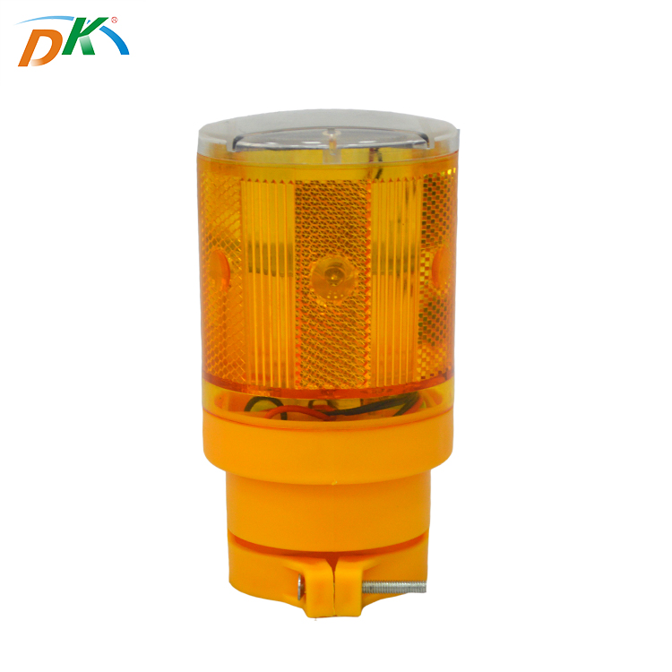 DK LED Type Solar Rechargeable Battery Powered Traffic Road Warning Cone Light