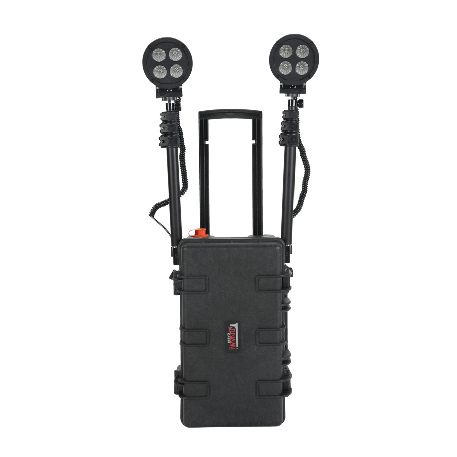 stand up work lights case lighting system with two lamp heads