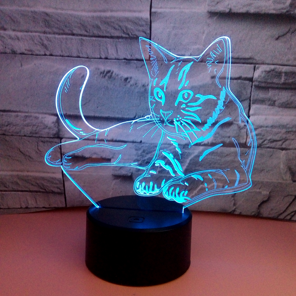 Hot Sale 3D LED Night light Small Decorative Items Illusion Light Customizable RGB Touch Button Desk Lamp from China