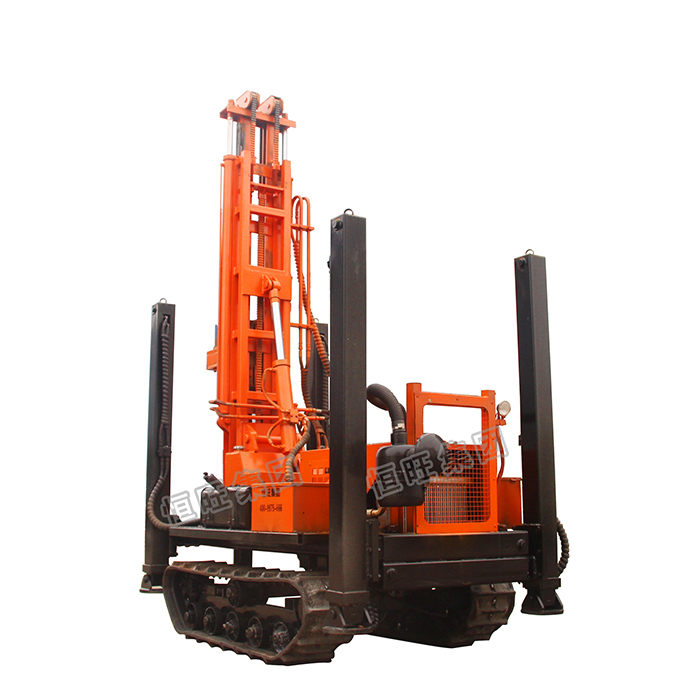 Hard rock pneumatic track water well drill machine for deep wells