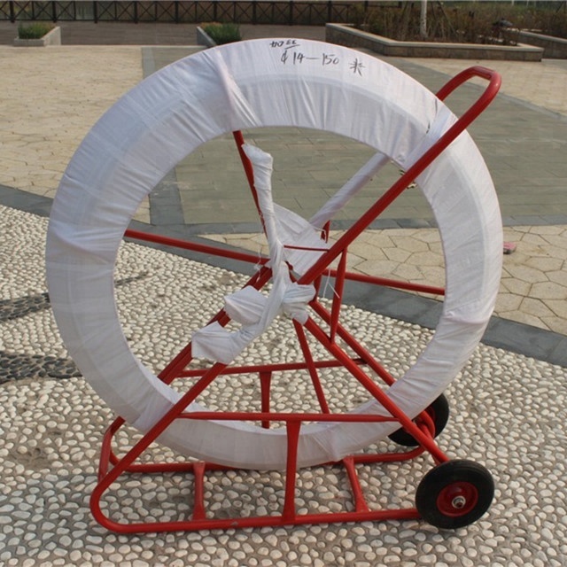 wholesale 15mm 300m colorful fiberglass duct rodder with wheels