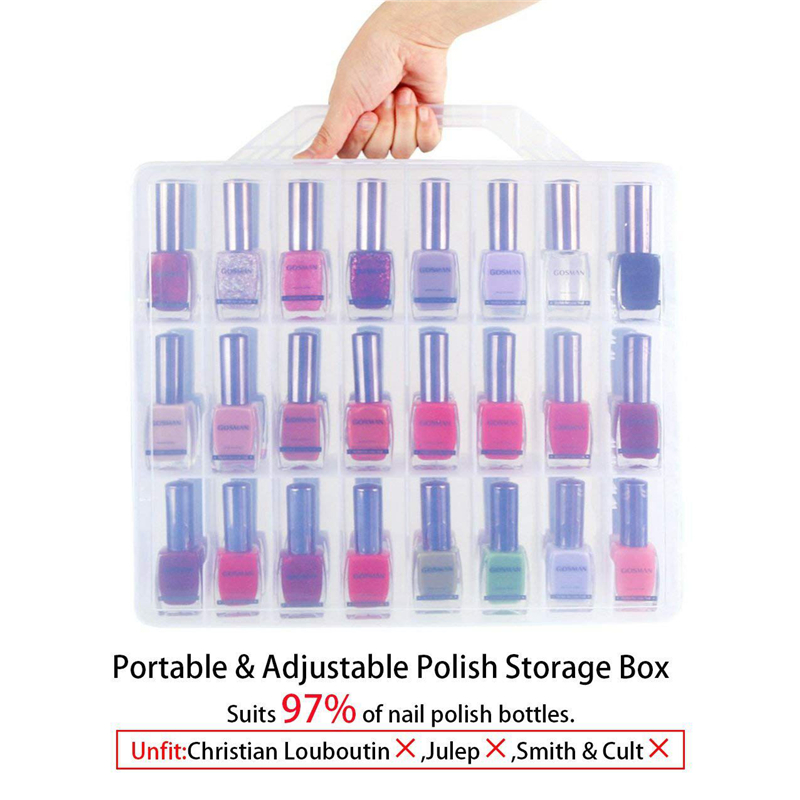 Hot Sale Nail Polish Organizer Holder Portable Universal Clear Double Side Organizer Thread Storage Case